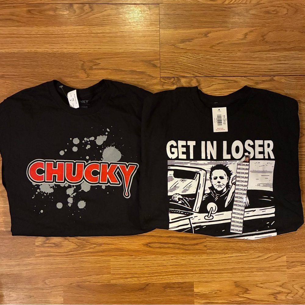Medium Horror Graphic Shirts Michael Myers Halloween Chucky Child's Play Bundle